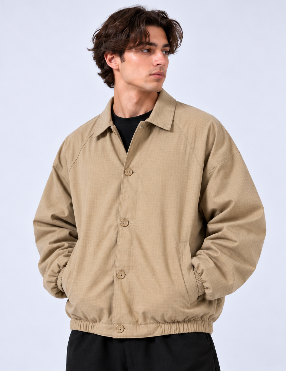 Giacca Antivento Bottoni  | Duca Homme (beige)