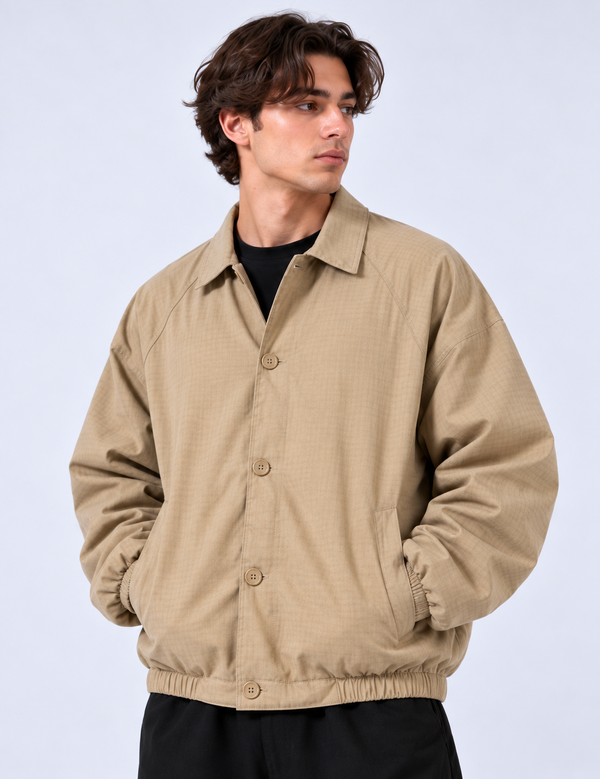 Giacca Antivento Bottoni  | Duca Homme (beige)