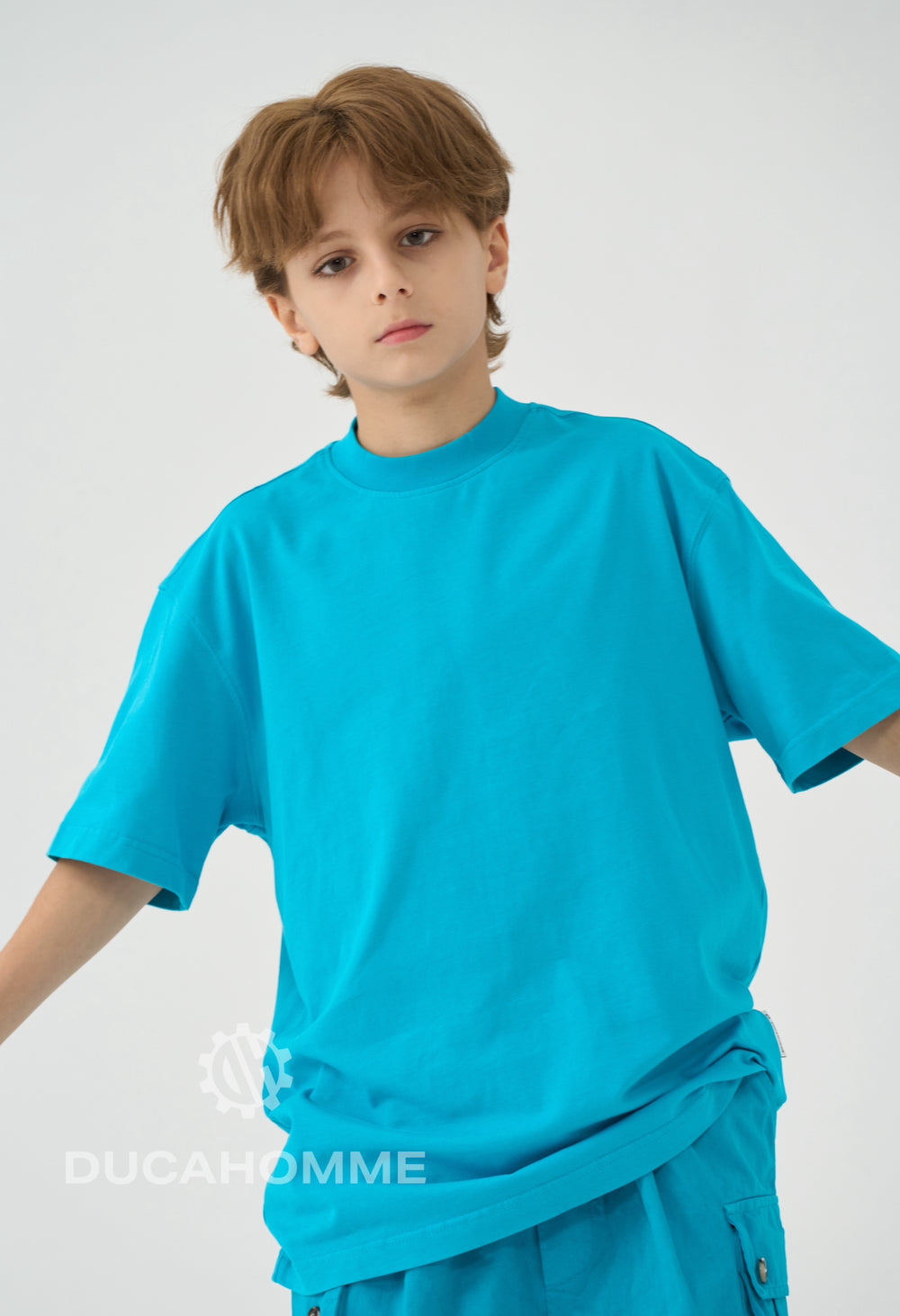 T Shirt Bambino Oversize Duca Homme Turchese