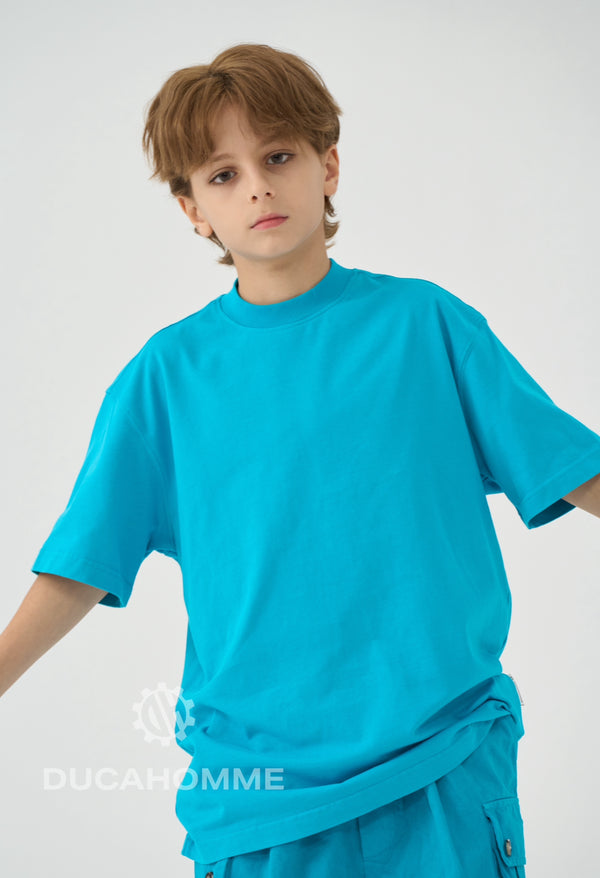 T Shirt Bambino Oversize Duca Homme Turchese