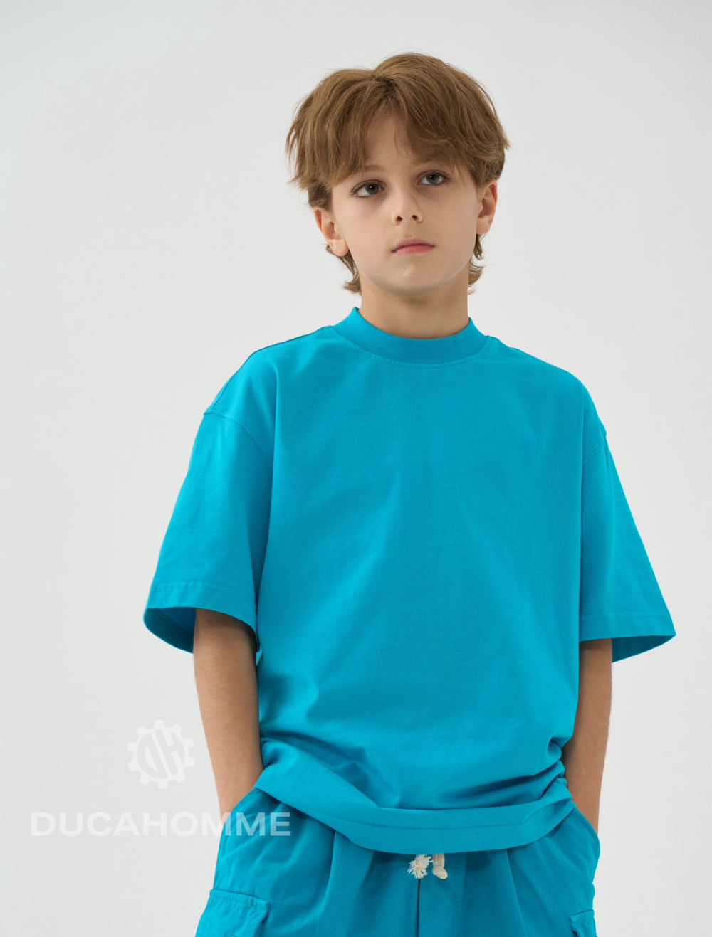 T Shirt Bambino Oversize Duca Homme Turchese
