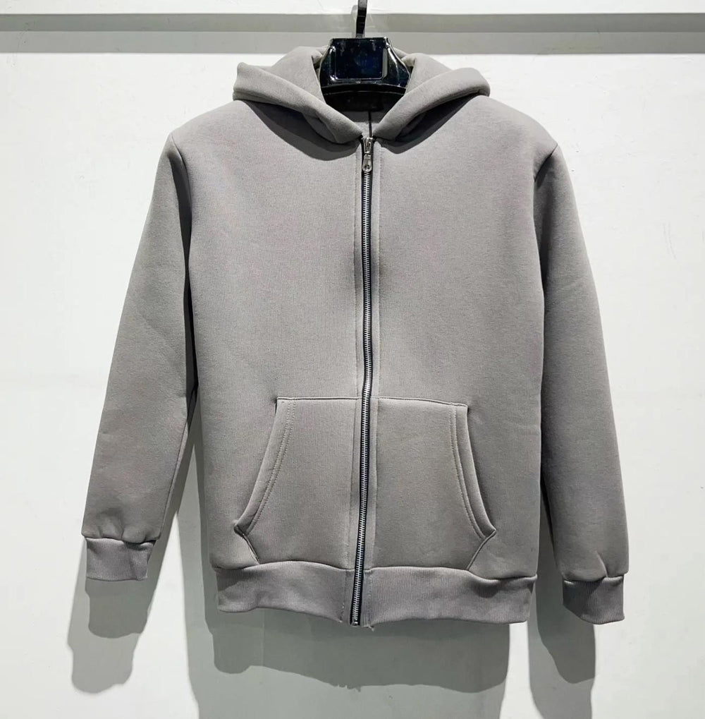 Felpa Full Zip Grigio Melange con Cappuccio Bambino - Duca Homme Junior