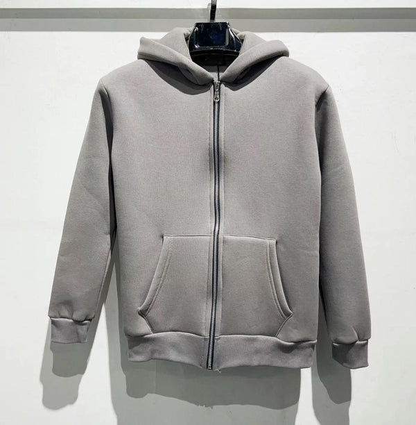 Felpa Full Zip Grigio Melange con Cappuccio Bambino - Duca Homme Junior