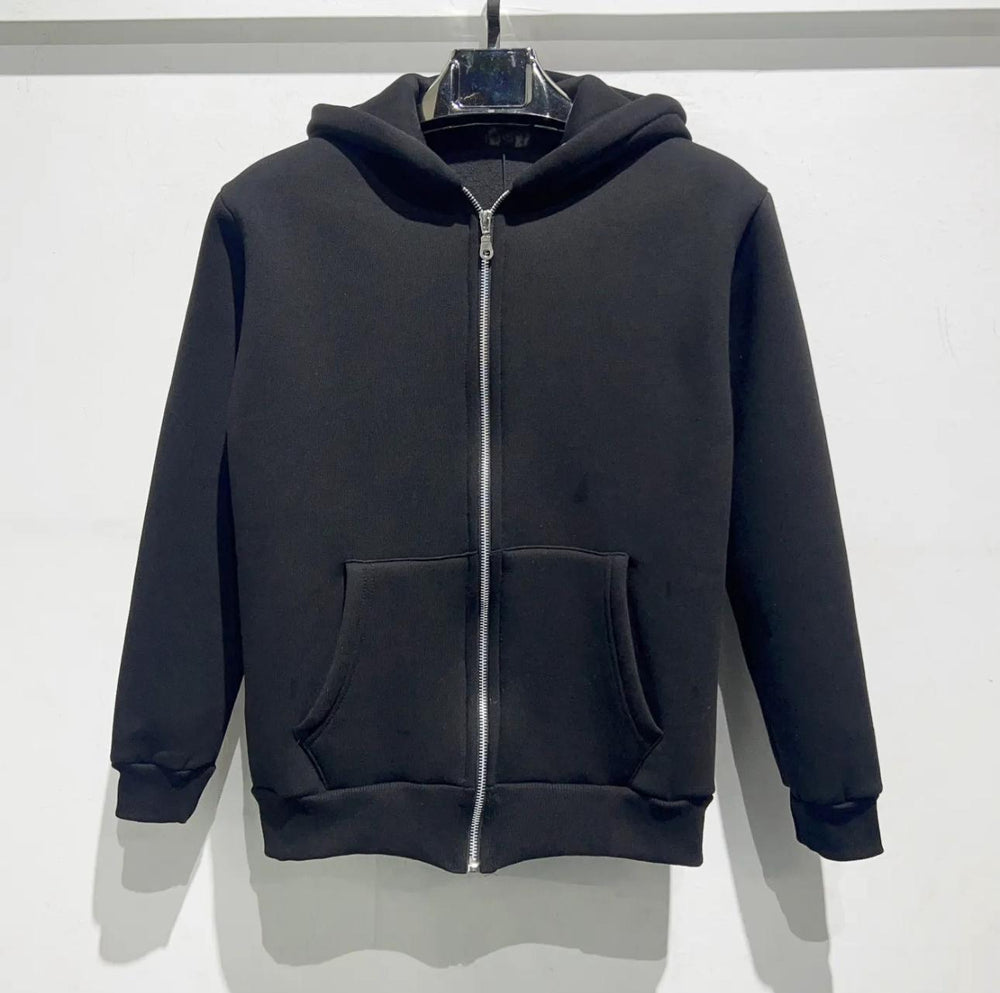 Felpa Full Zip Nera con Cappuccio Bambino - Duca Homme Junior