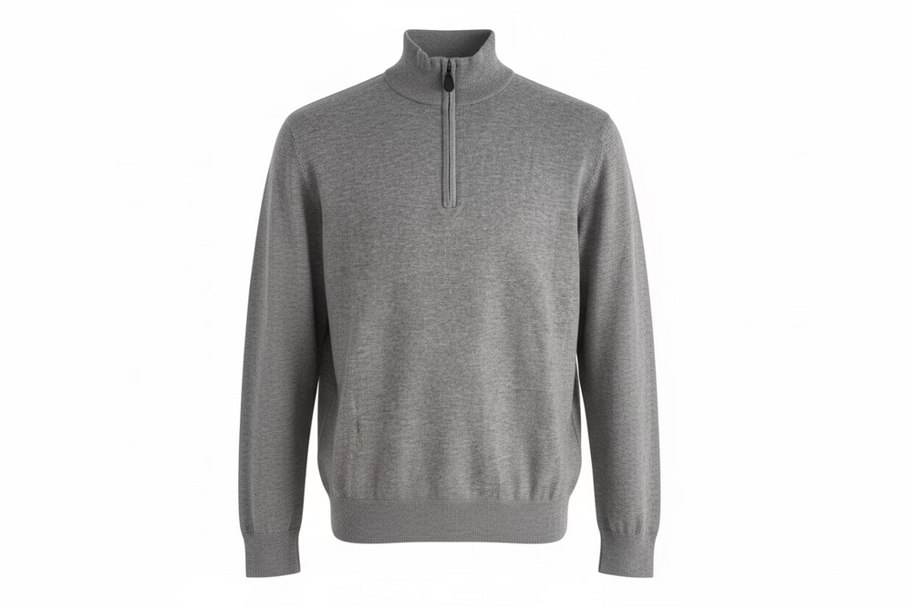MAGLIONCINO MEZZA ZIP | DUCA HOMME (grigio chiaro)