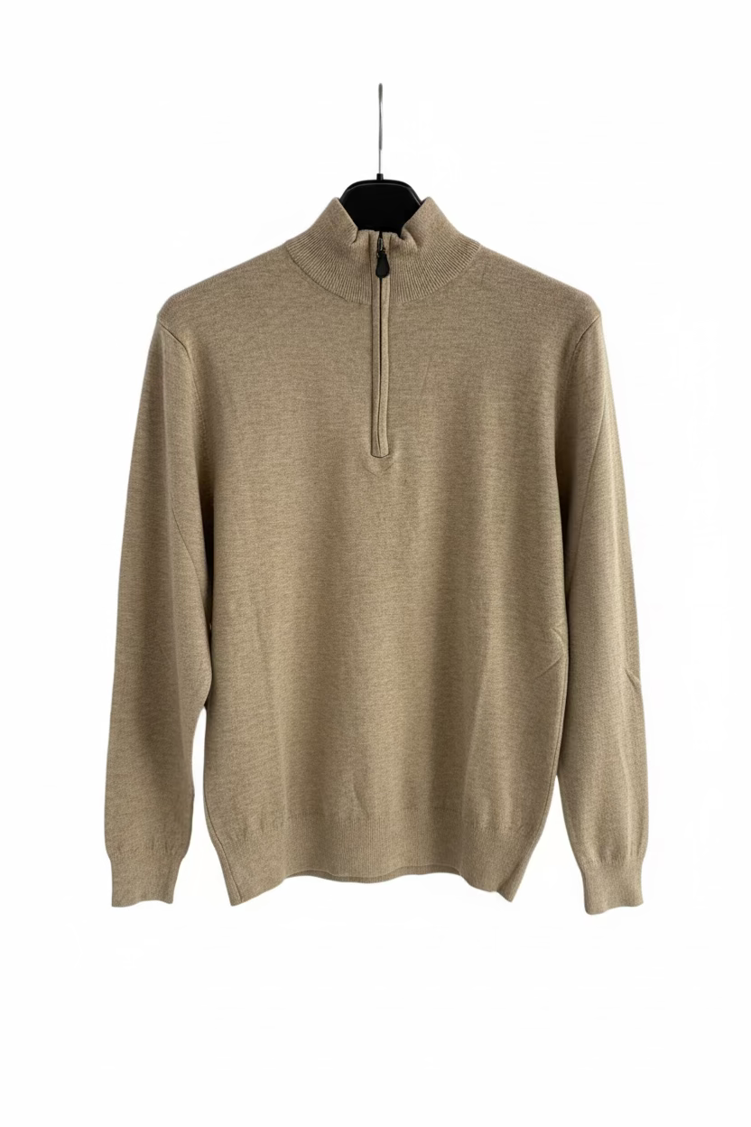 MAGLIONCINO MEZZA ZIP | DUCA HOMME (beige)