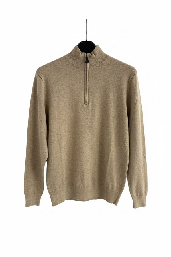 MAGLIONCINO MEZZA ZIP | DUCA HOMME (beige)