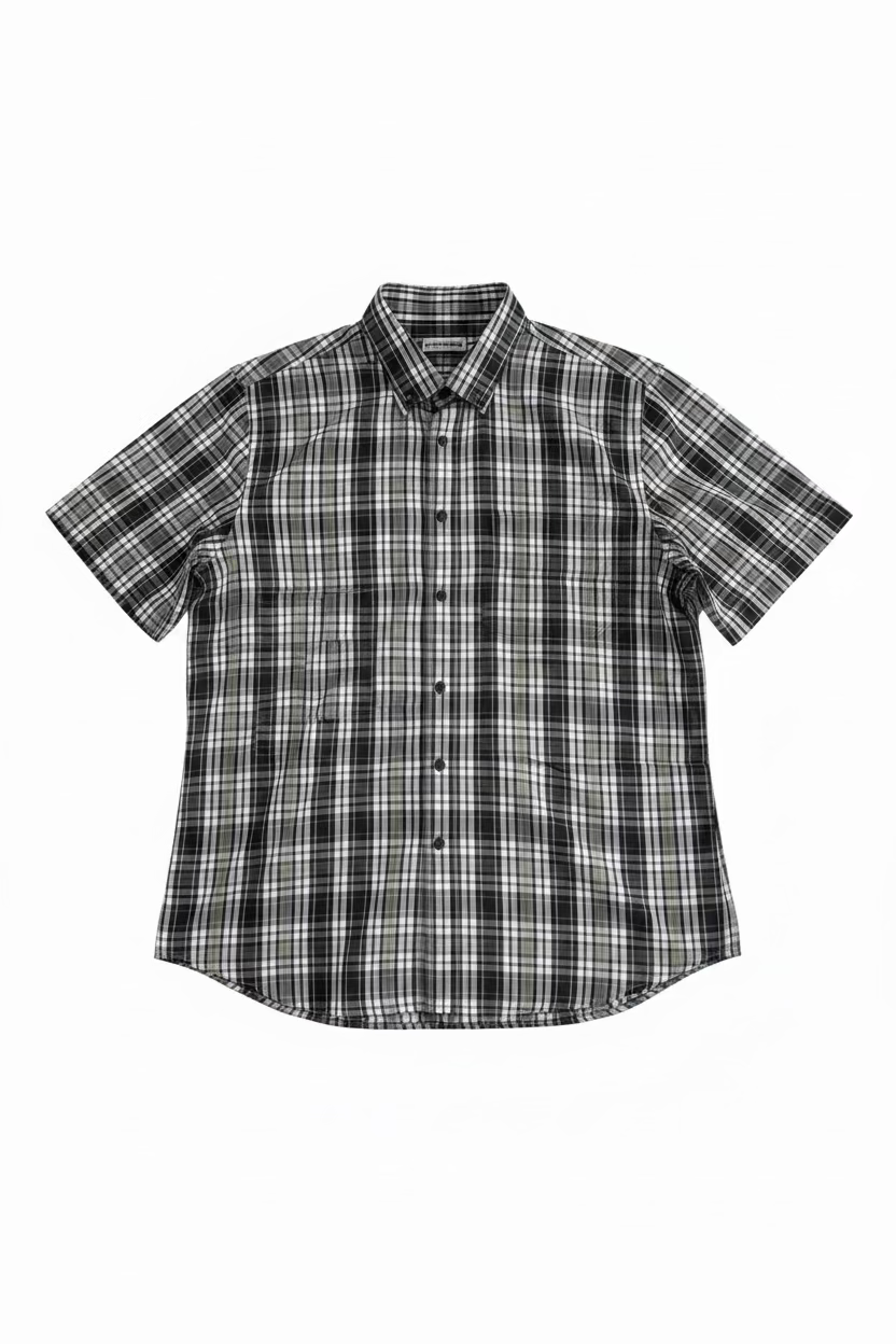 Camicia Oversize Quadri Uomo | Duca Homme (bianco-nero)