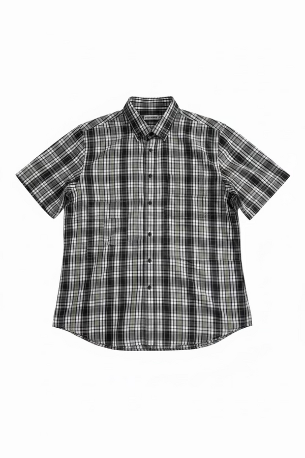 Camicia Oversize Quadri Uomo | Duca Homme (bianco-nero)