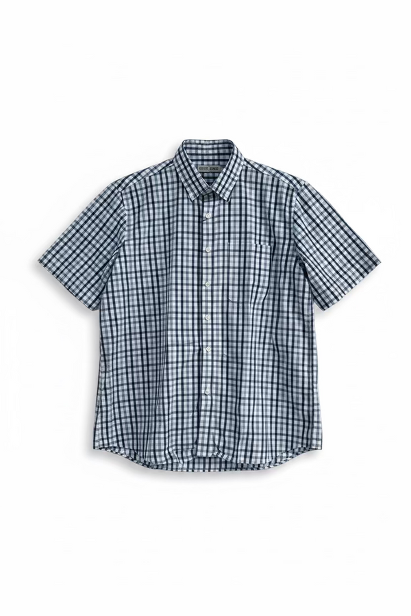 Camicia Oversize Quadri Uomo | Duca Homme (celeste)