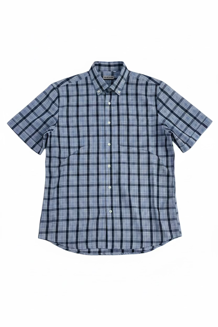 Camicia Oversize Quadri Uomo | Duca Homme (celeste-grigio)