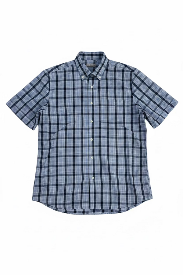Camicia Oversize Quadri Uomo | Duca Homme (celeste-grigio)