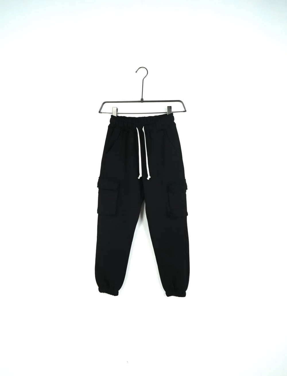 Pantaloni Cargo Felpati Bambino Neri - Duca Homme Junior
