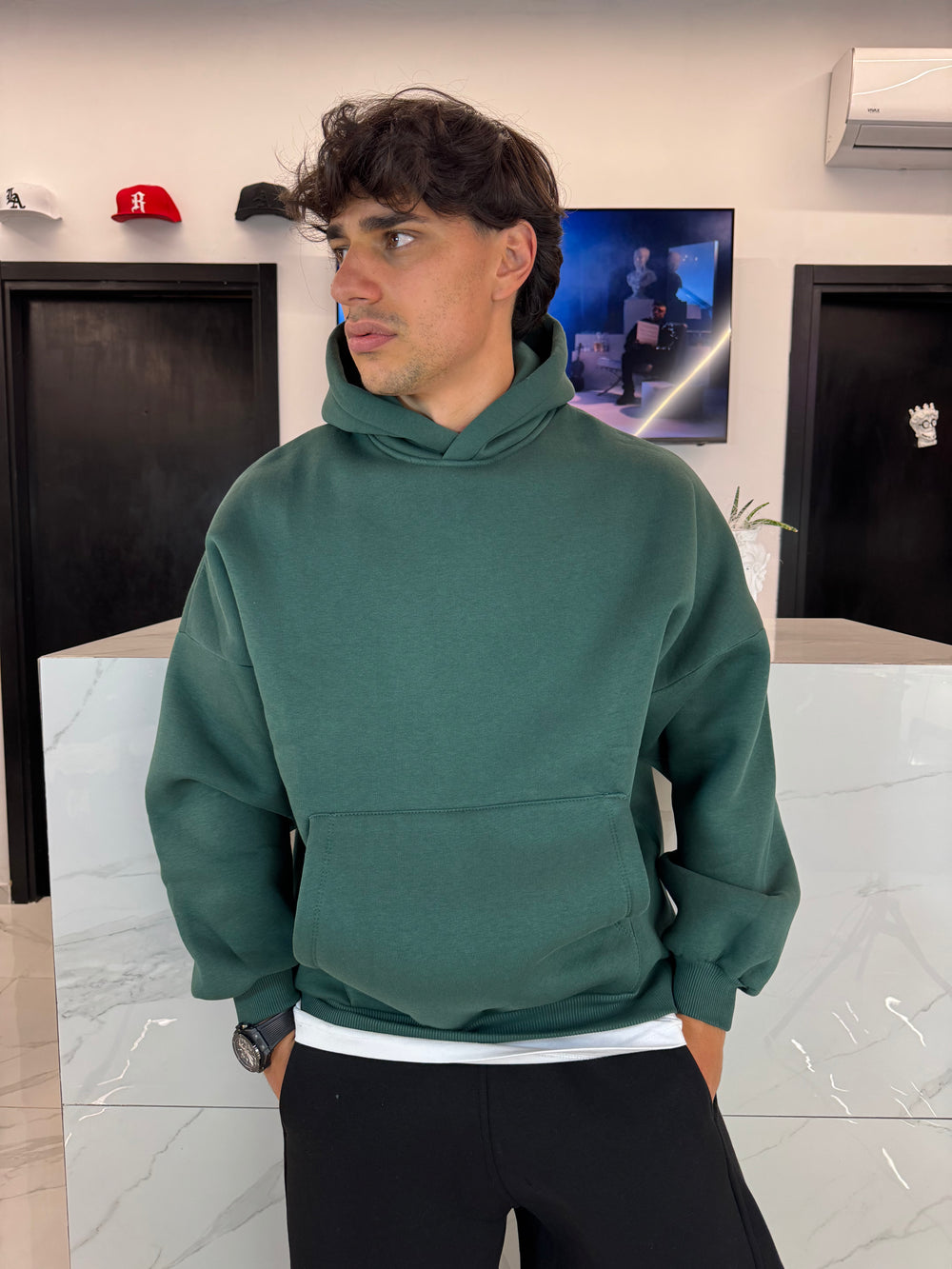 Felpa Oversize Cotone Pesante Verde (Boxy Fit) - Duca Homme
