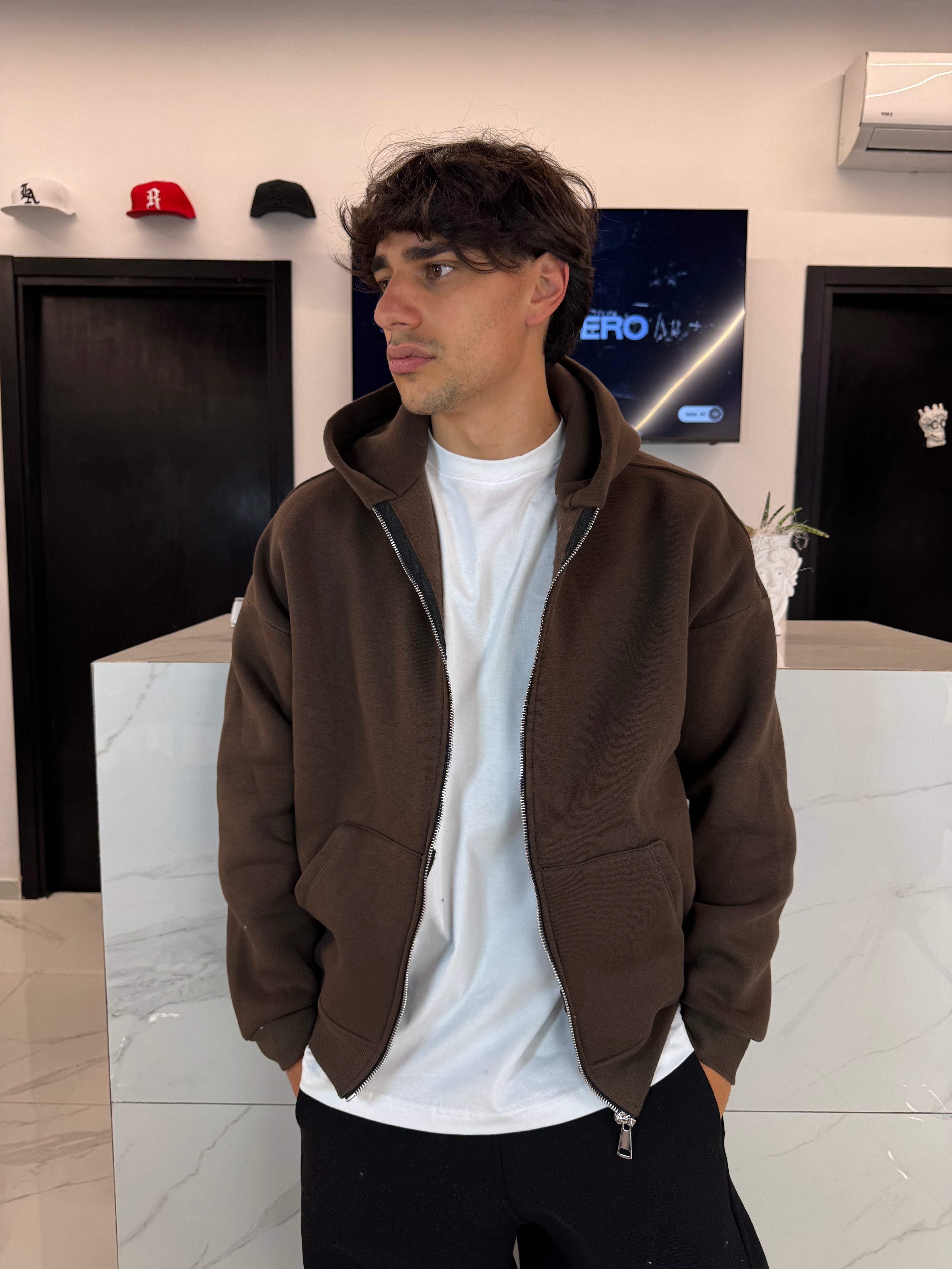 felpa loose fit con hood uomo duca homme spedizione locale