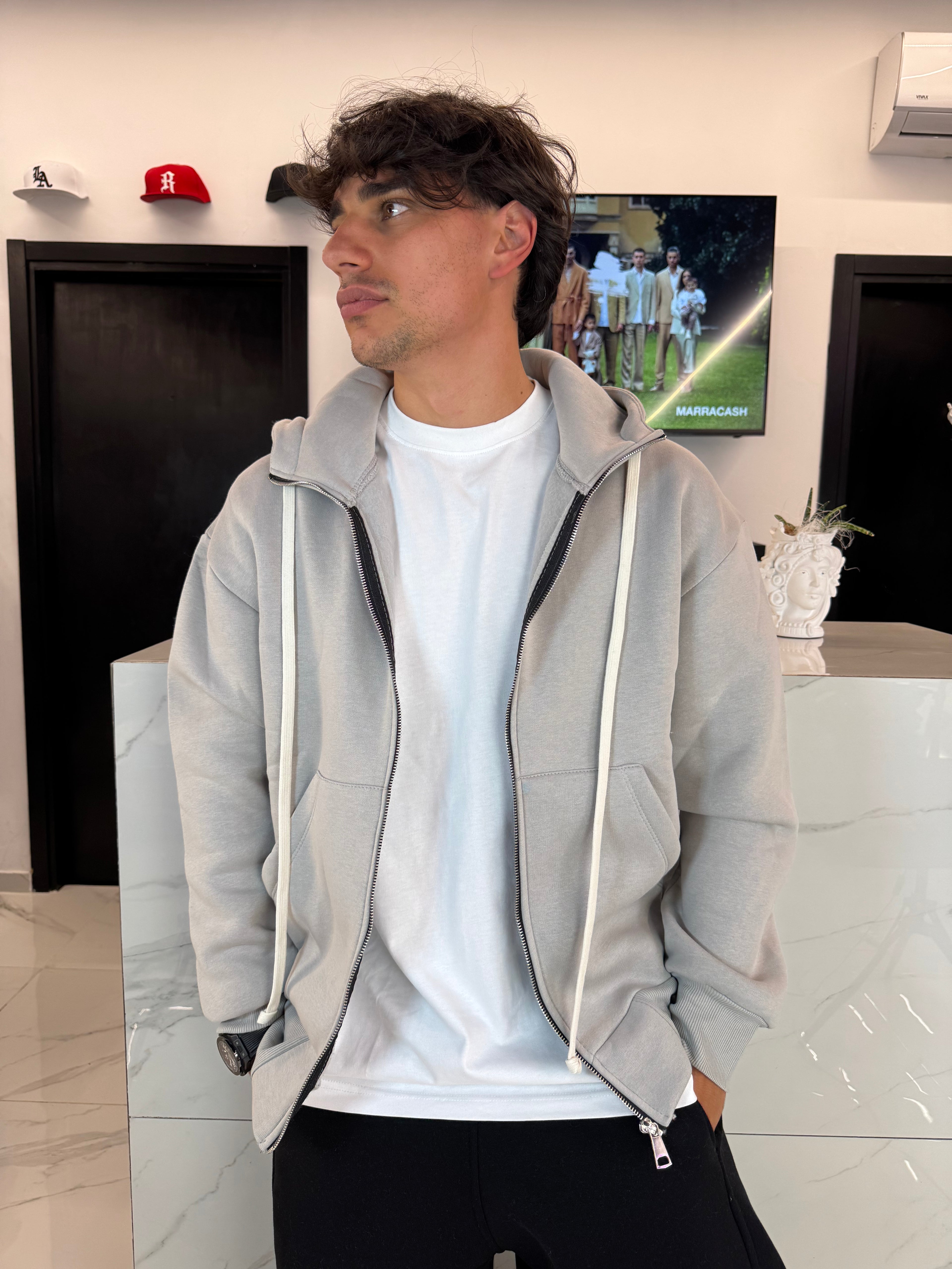 felpa loose fit con hood uomo duca homme spedizione locale