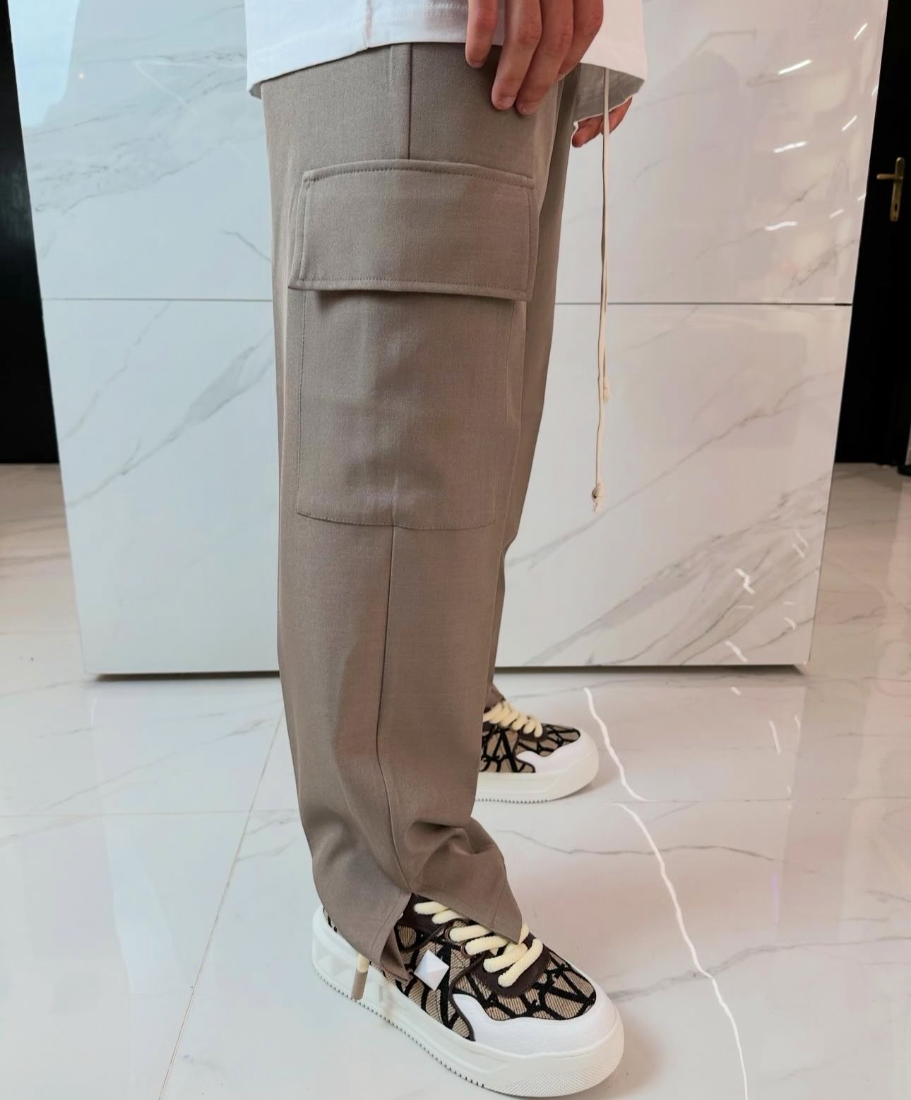 Pantaloni cargo uomo tortora streetwear Duca Homme — stile dcstore roma, out-control, n23