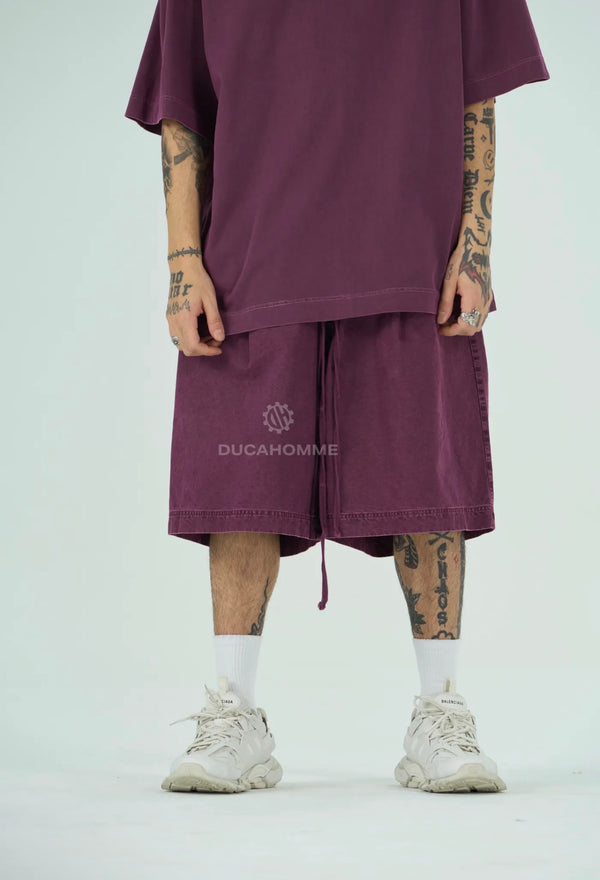 Bermuda Slavato Over Size | Duca Homme (bordeaux)