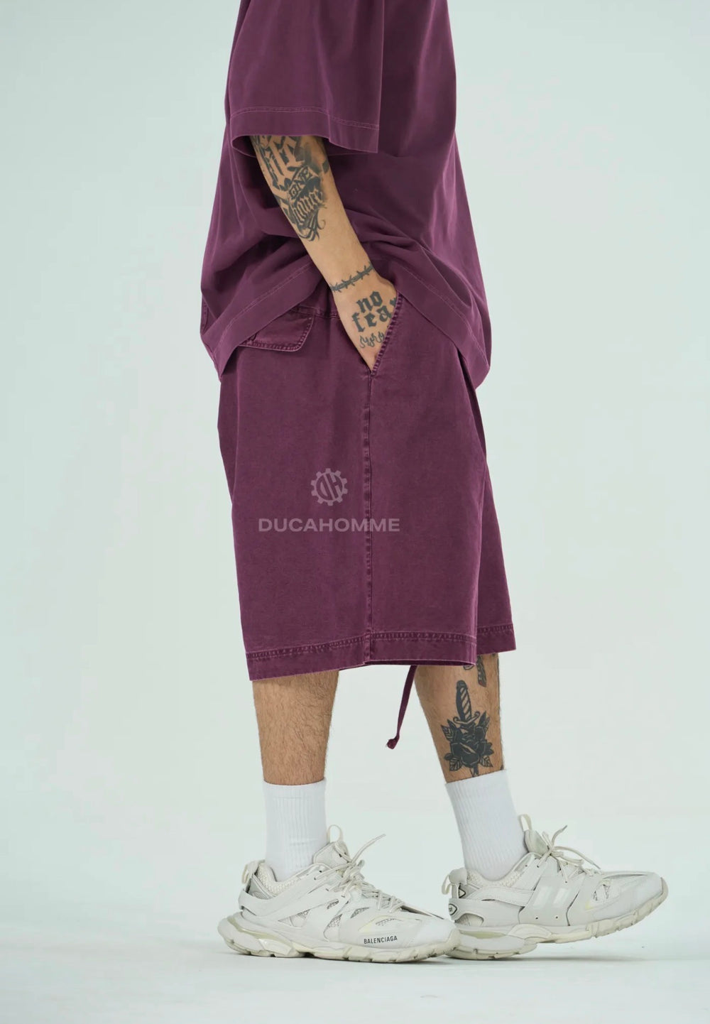 Bermuda Slavato Over Size | Duca Homme (bordeaux)