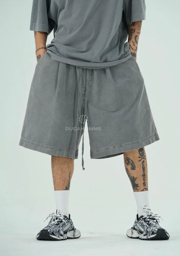 Bermuda Slavato Over Size | Duca Homme (grigio chiaro)