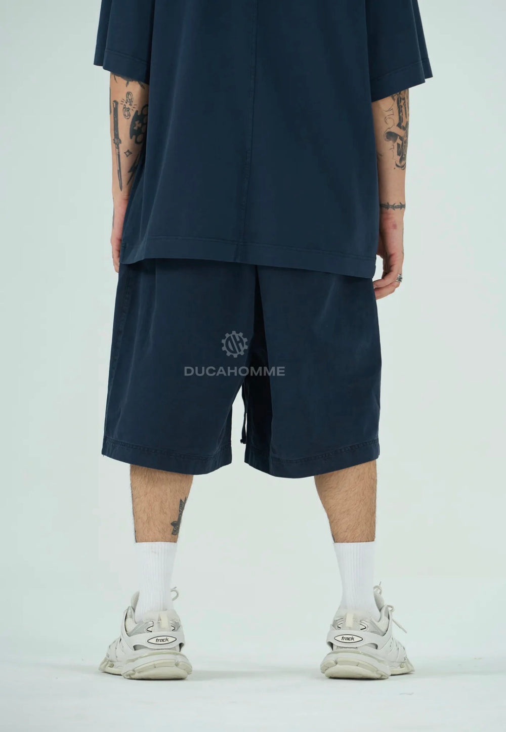 Bermuda Slavato Over Size | Duca Homme (blu)