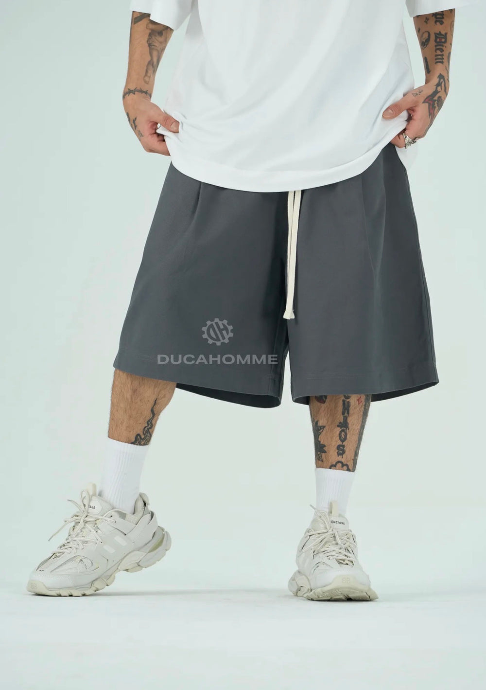 Bermuda cotone oversize | Duca Homme (grigio)