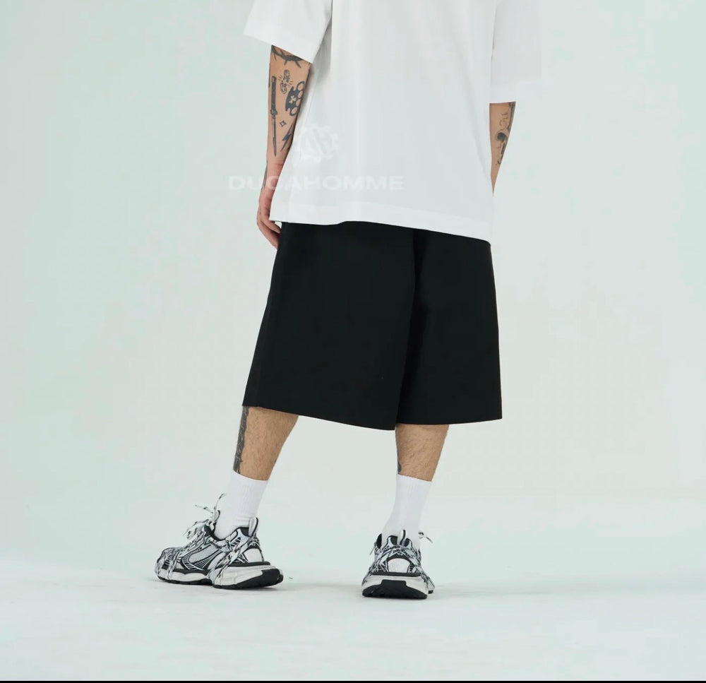 Bermuda cotone oversize | Duca Homme (nero)