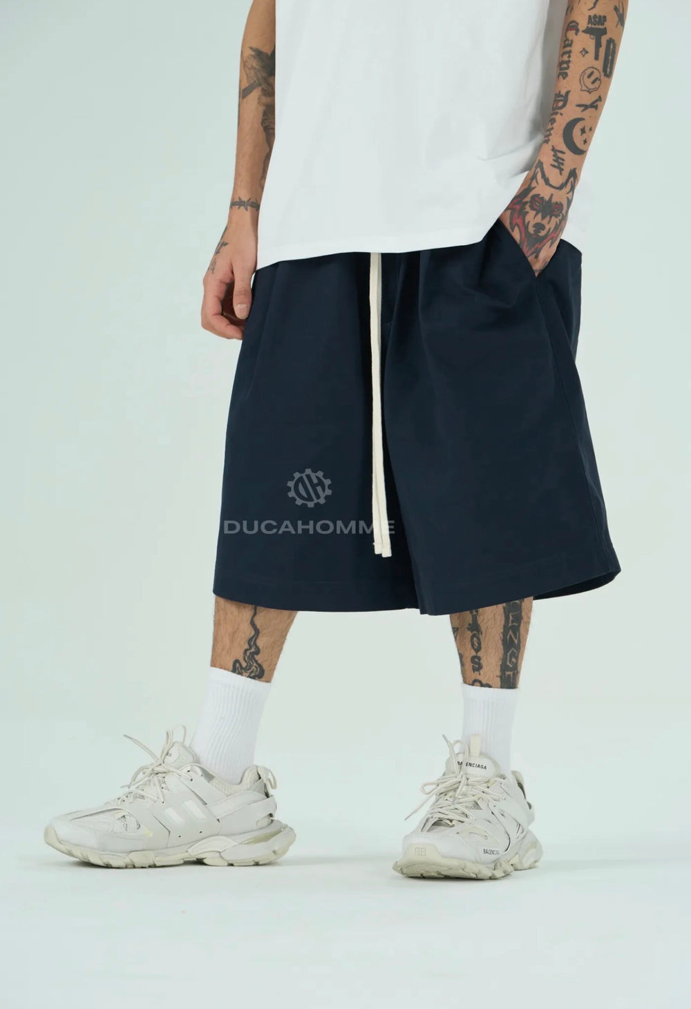 Bermuda cotone oversize | Duca Homme (blu)