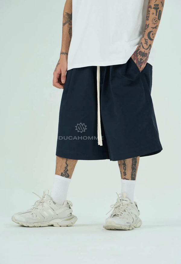 Bermuda cotone oversize | Duca Homme (blu)
