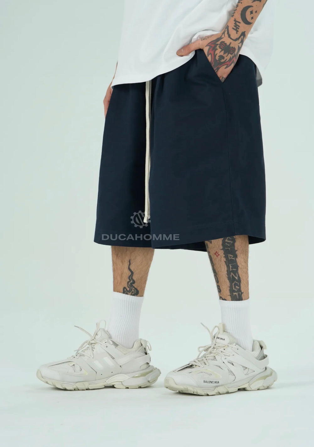 Bermuda cotone oversize | Duca Homme (blu)