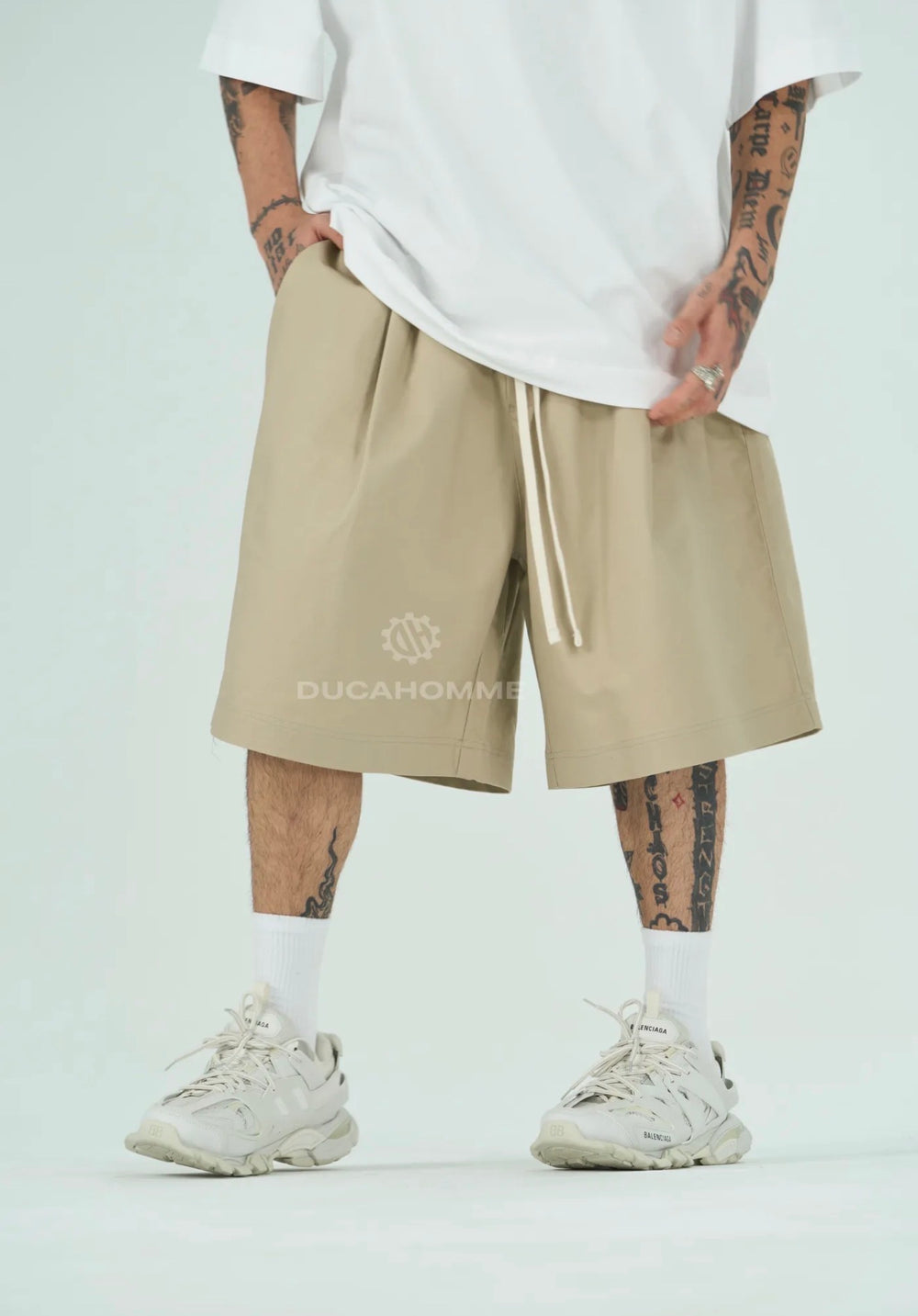 Bermuda cotone oversize | Duca Homme (beige)