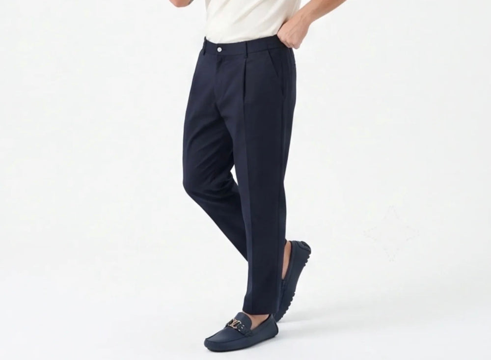 Pantalone elegante-Duca Homme (blu)