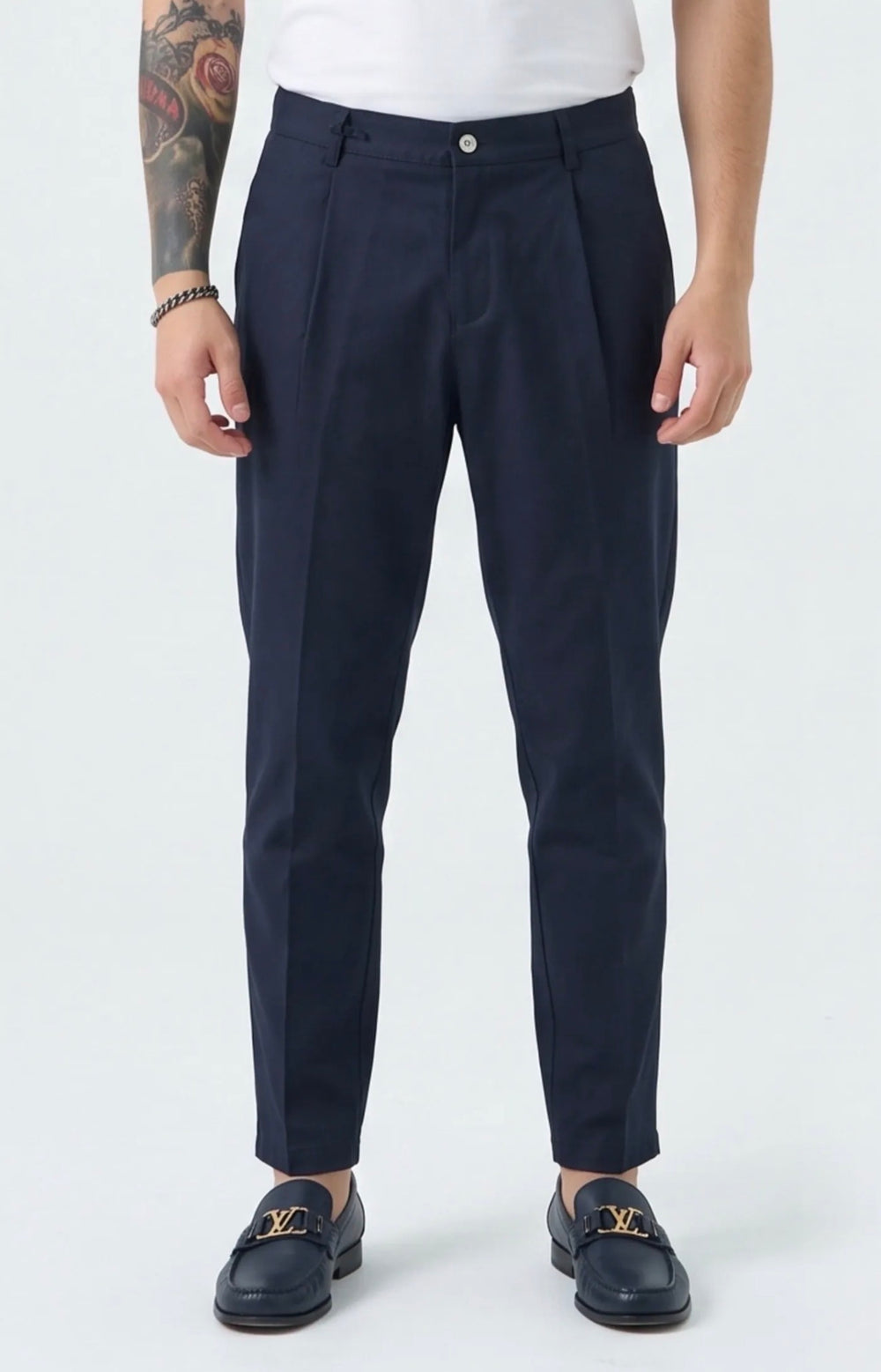 Pantalone elegante-Duca Homme (blu)
