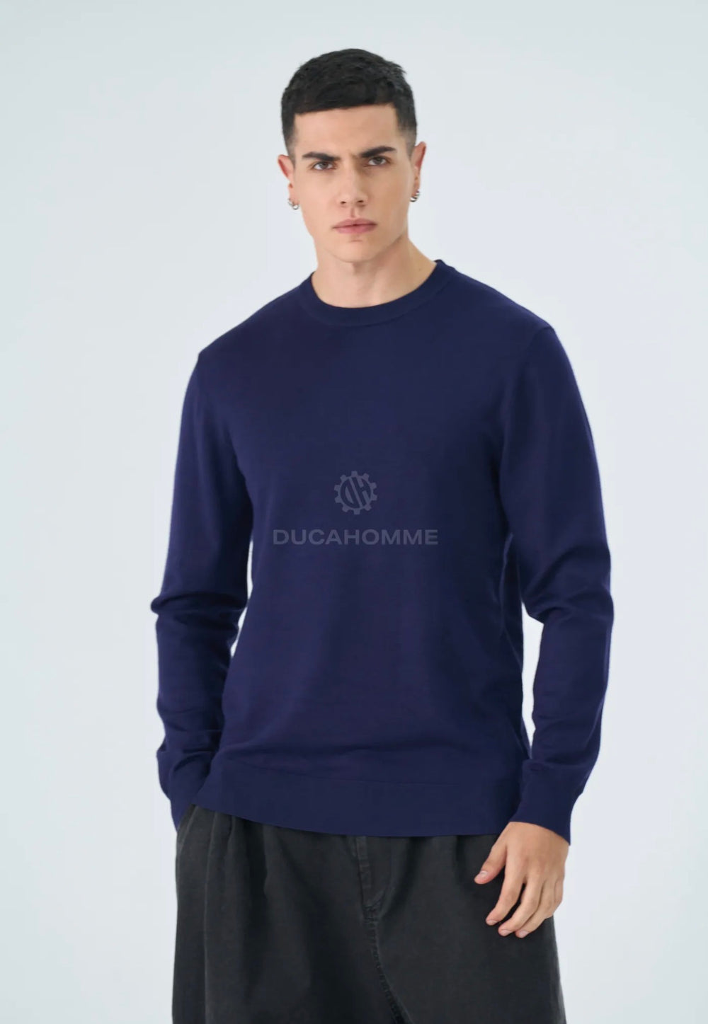 Pullover Girocollo-Duca Homme (blu)