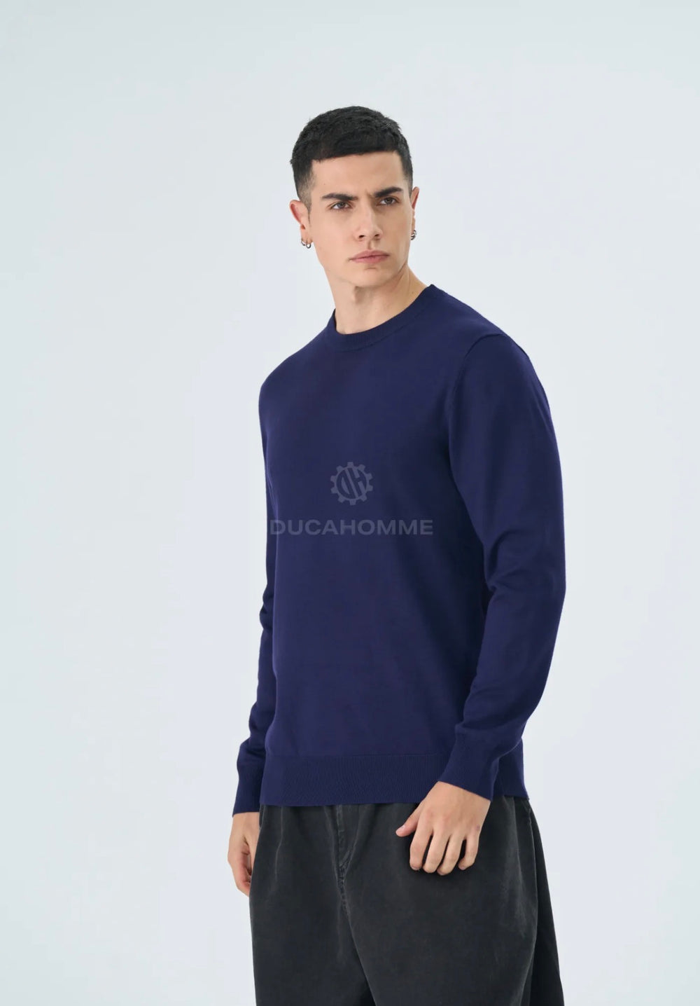 Pullover Girocollo-Duca Homme (blu)