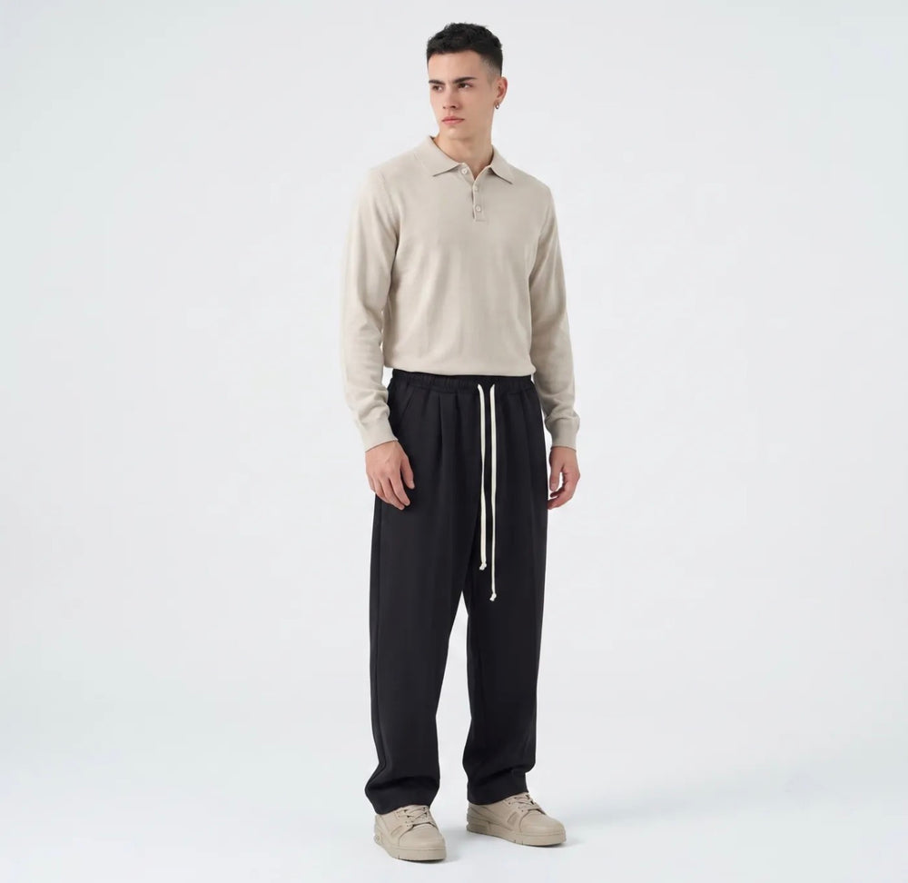 Polo Long Sleeve-Duca Homme (beige)