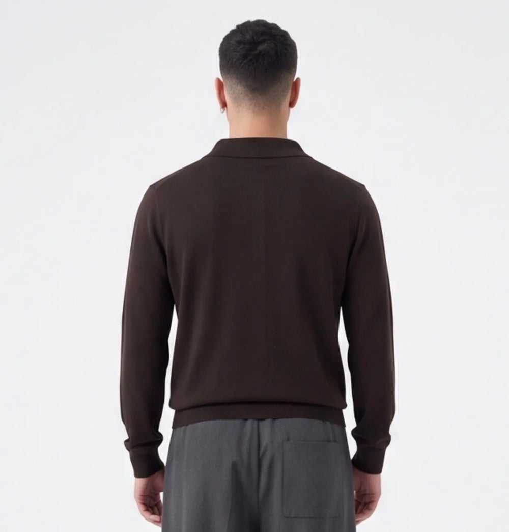 Polo Long Sleeve-Duca Homme (marrone)