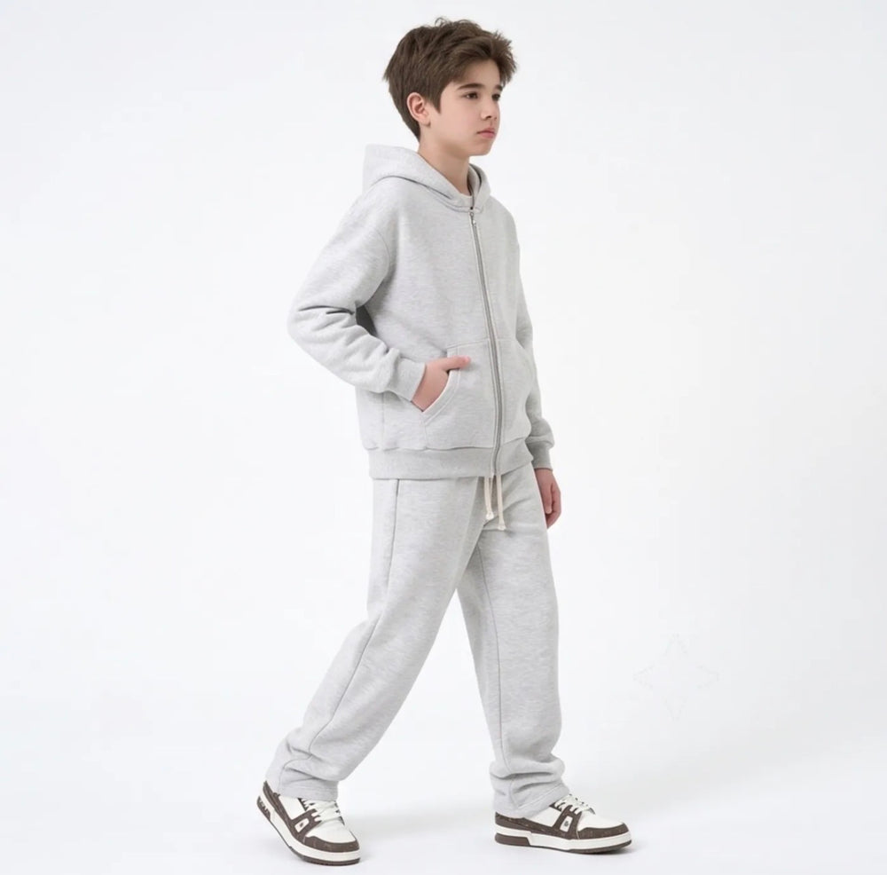 Completo Tuta Felpata Bambino | Duca Homme (grigio chiaro)