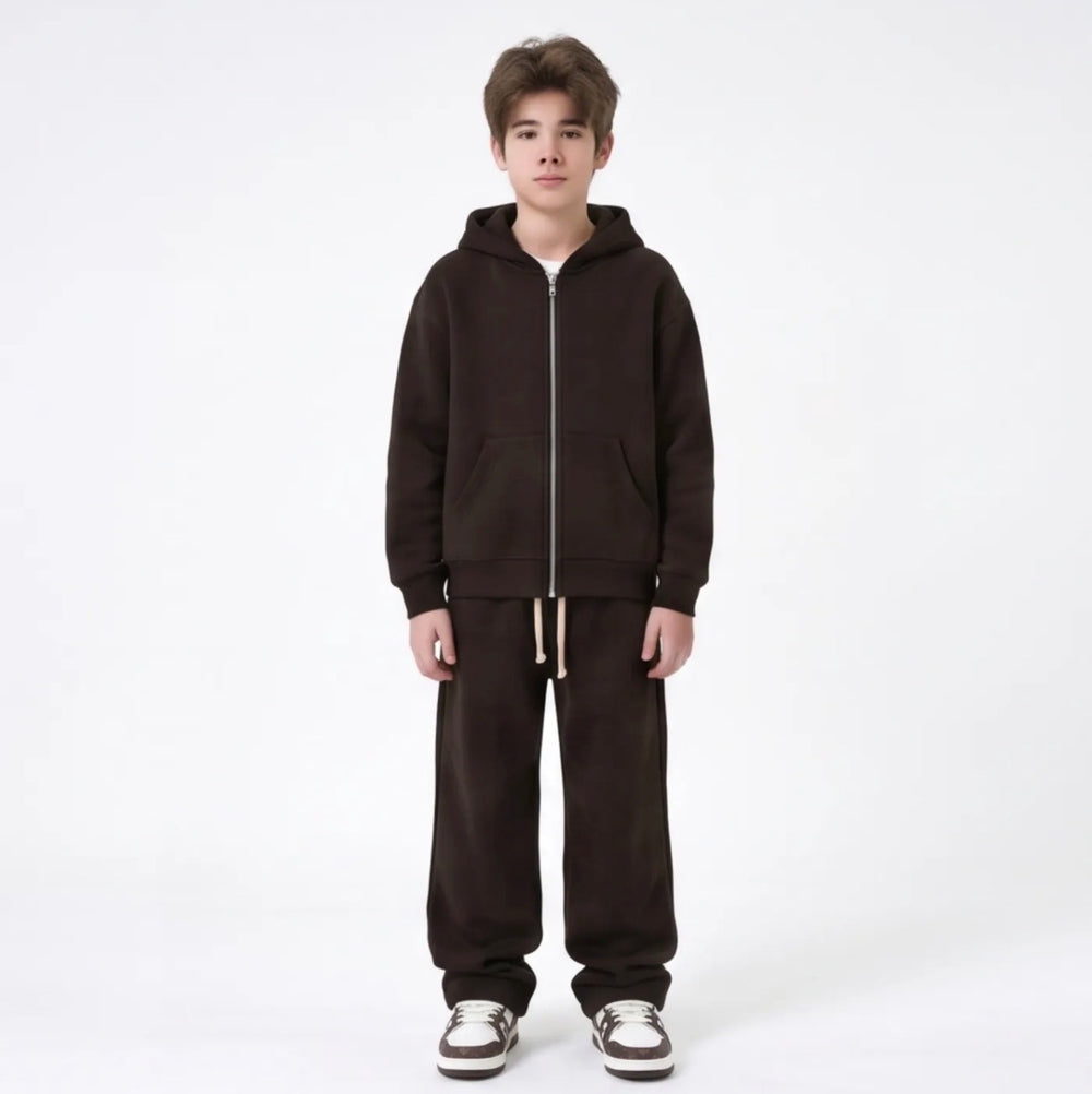 Completo Tuta Felpata Bambino | Duca Homme (marrone)