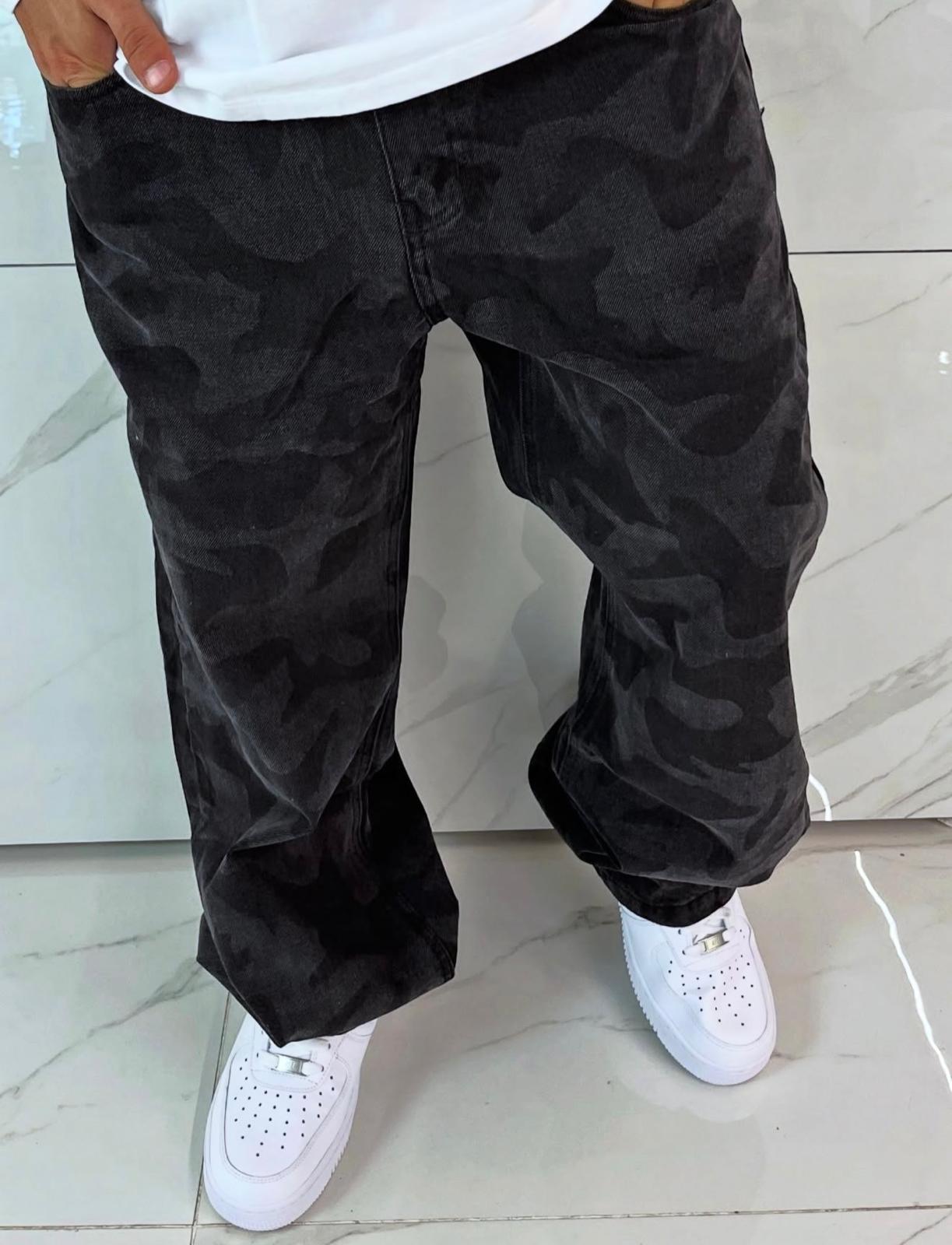 Jeans Baggy Militare Camouflage Uomo Duca Homme - Mimetico Scuro