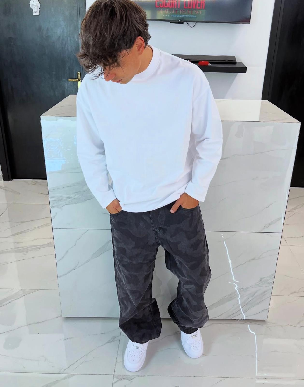 Jeans Baggy Militare Camouflage Uomo Duca Homme - Mimetico Scuro