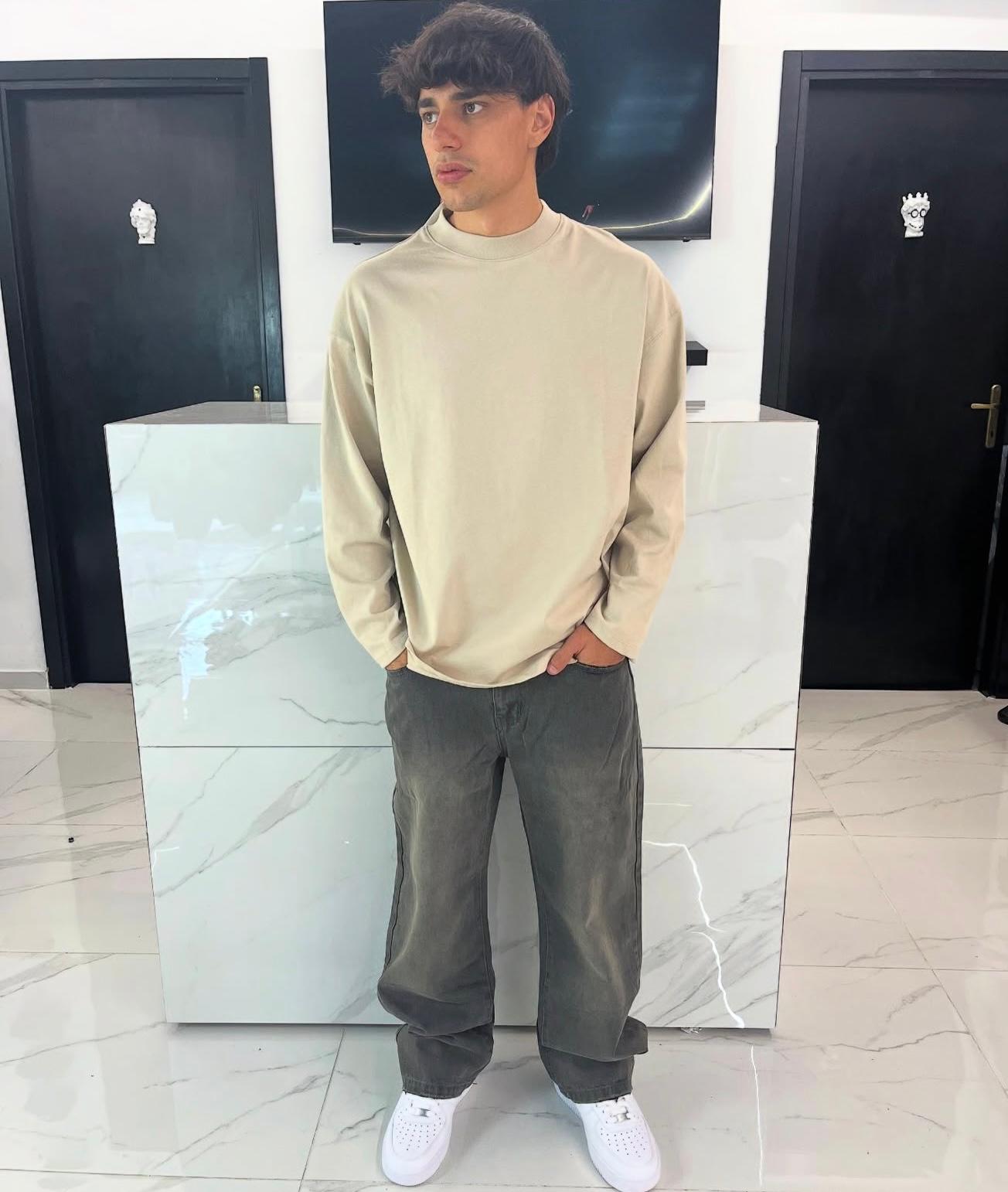 Jeans Baggy Grigio Slavato Uomo Duca Homme - Effetto Vintage