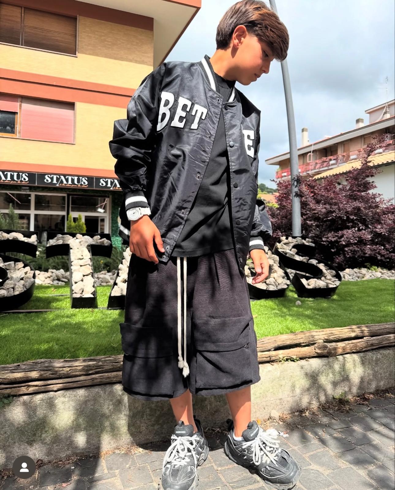 Giacca Bomber Bambino Nera College - Duca Homme Basic