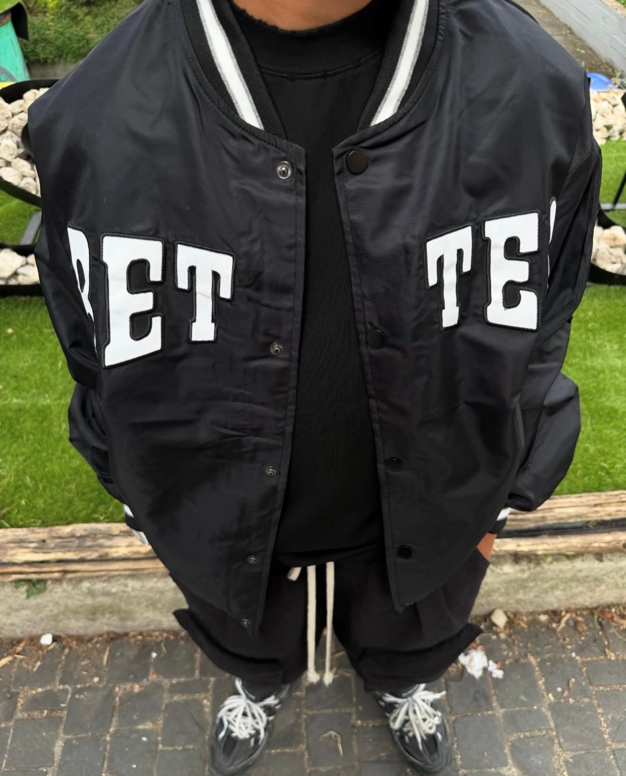 Giacca Bomber Bambino Nera College - Duca Homme Basic