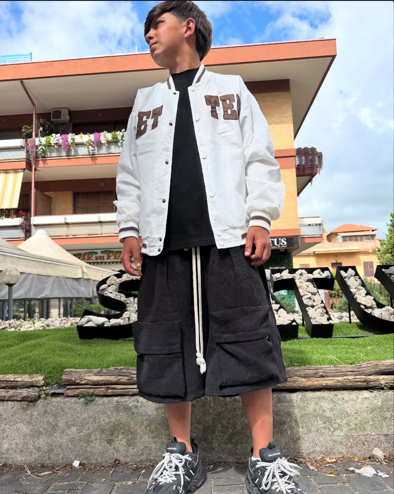 Giacca Bomber Bambino Bianca College - Duca Homme Basic