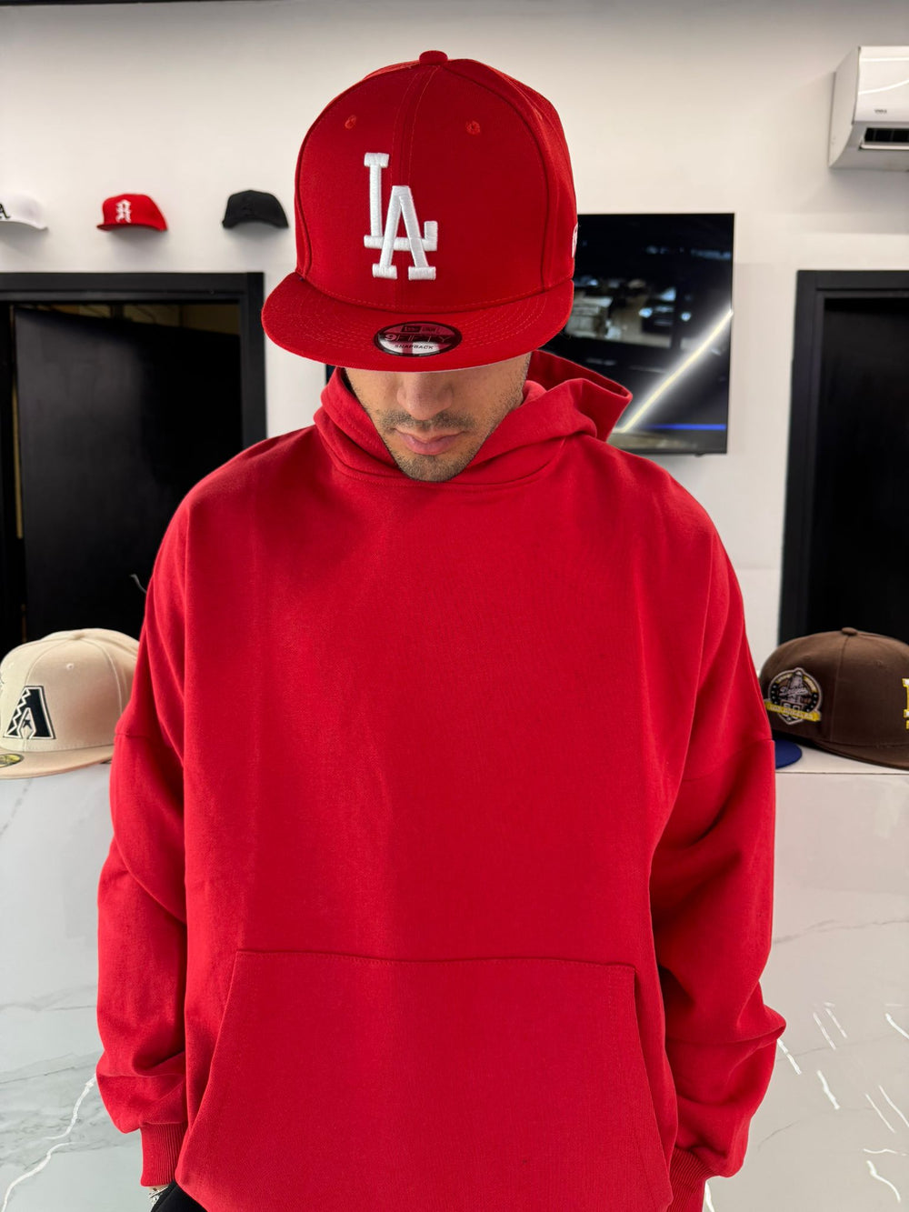 Felpa con Cappuccio Oversize Rossa Uomo - Duca Homme Uomo