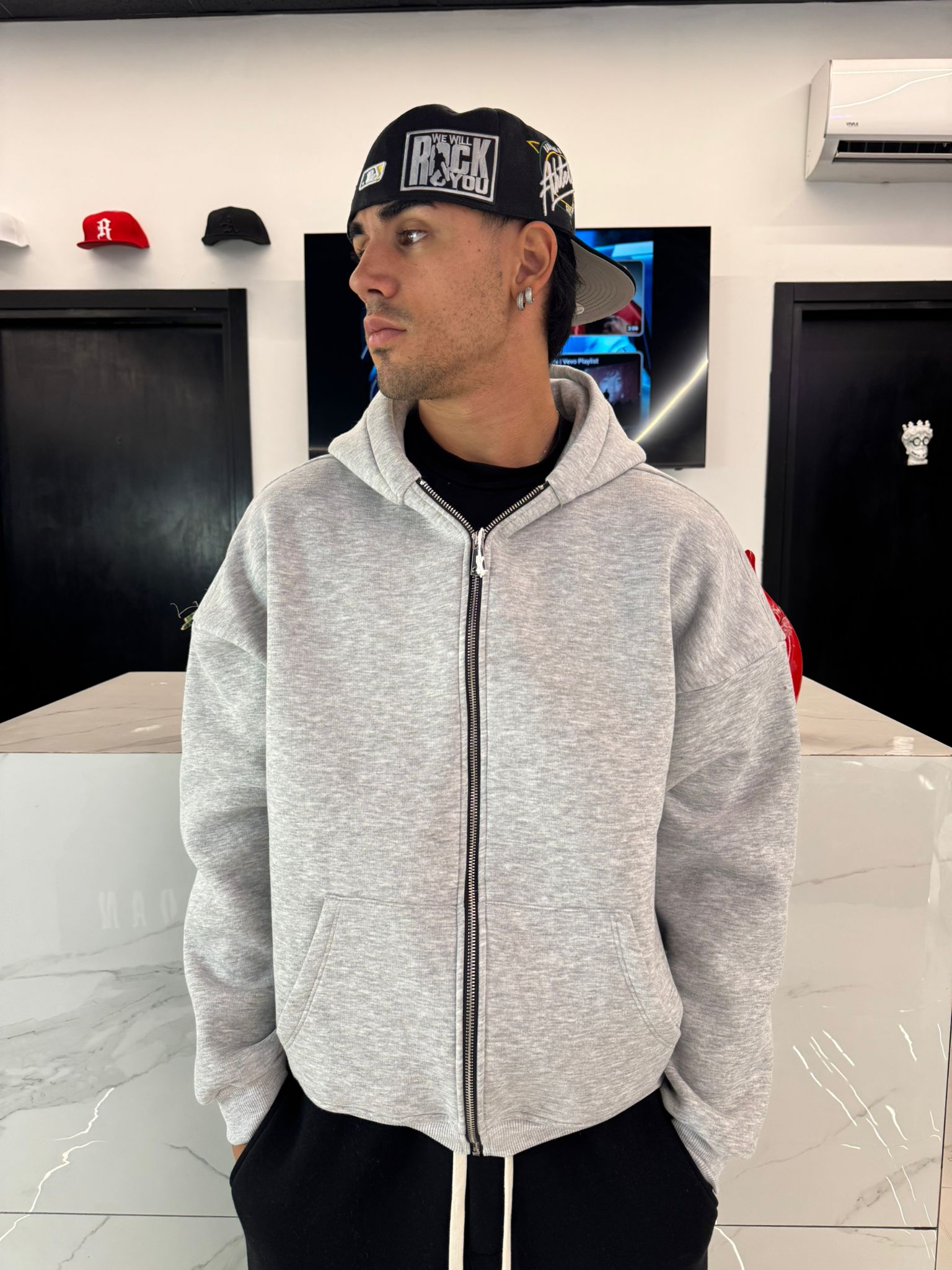 felpa oversize con zip uomo abbigliamento duca homme negozio a roma