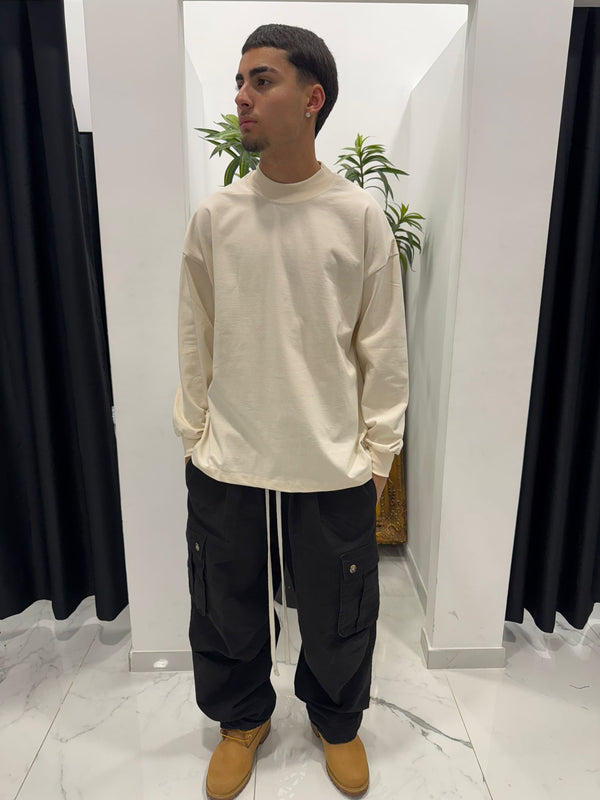 T-Shirt Manica Lunga panna Oversize - Duca Homme