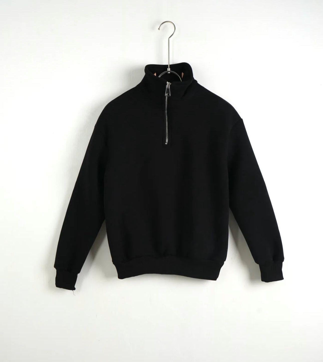 Felpe Uomo - Duca Homme | Felpa Mezza Zip Nero Collo Alto Uomo