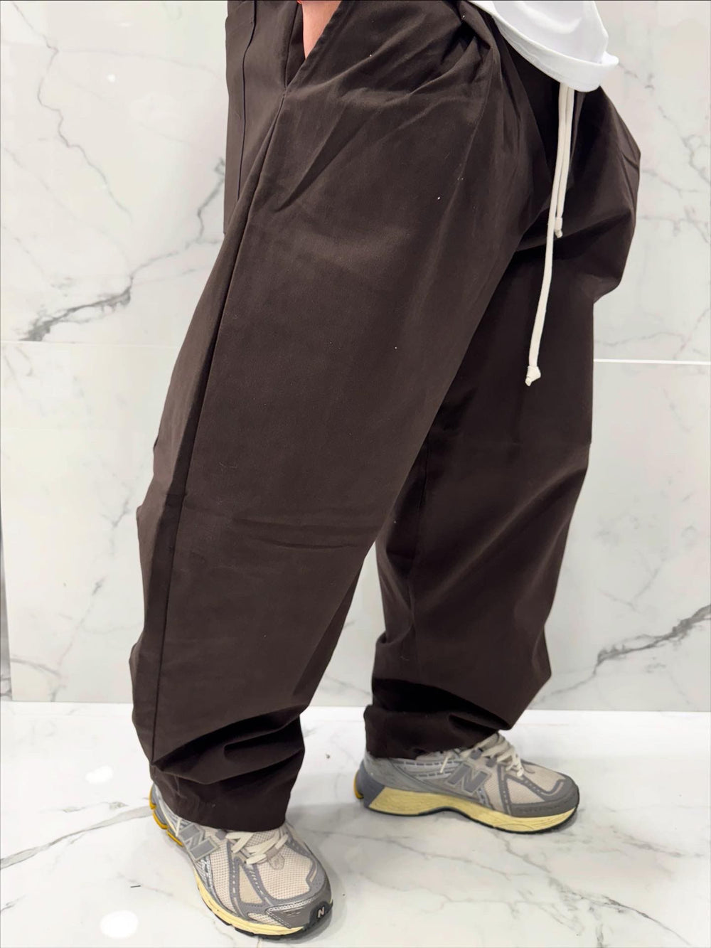 Pantaloni in Cotone Duca Homme Uomo | Oversize Baloon Fit | Marrone